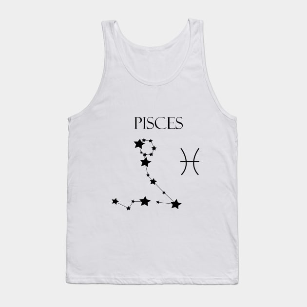 Pisces Zodiac Horoscope Constellation Sign Tank Top by MikaelSh